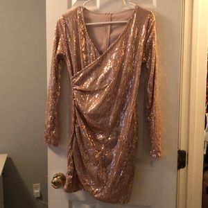 Rose gold sequins dress!